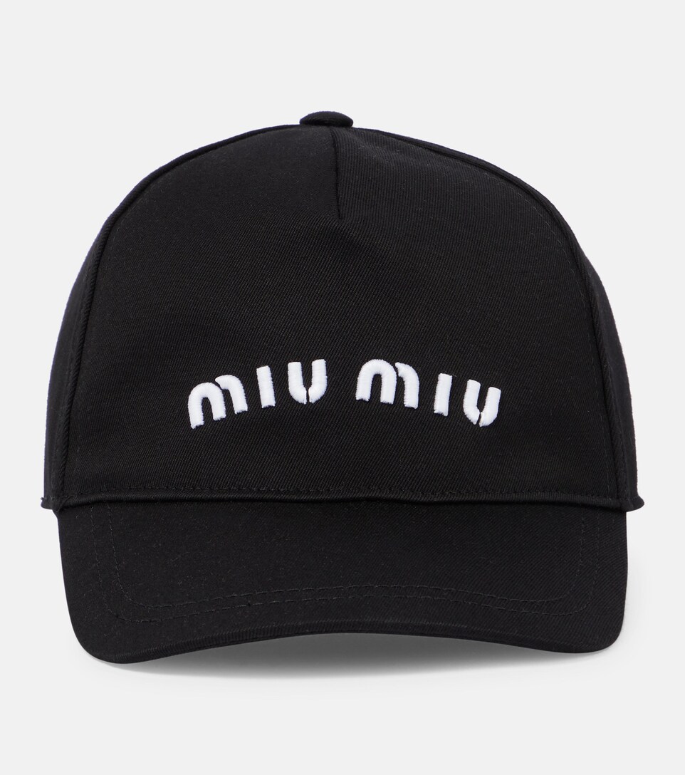 Miu Miu - Logo embroidered cotton cap 