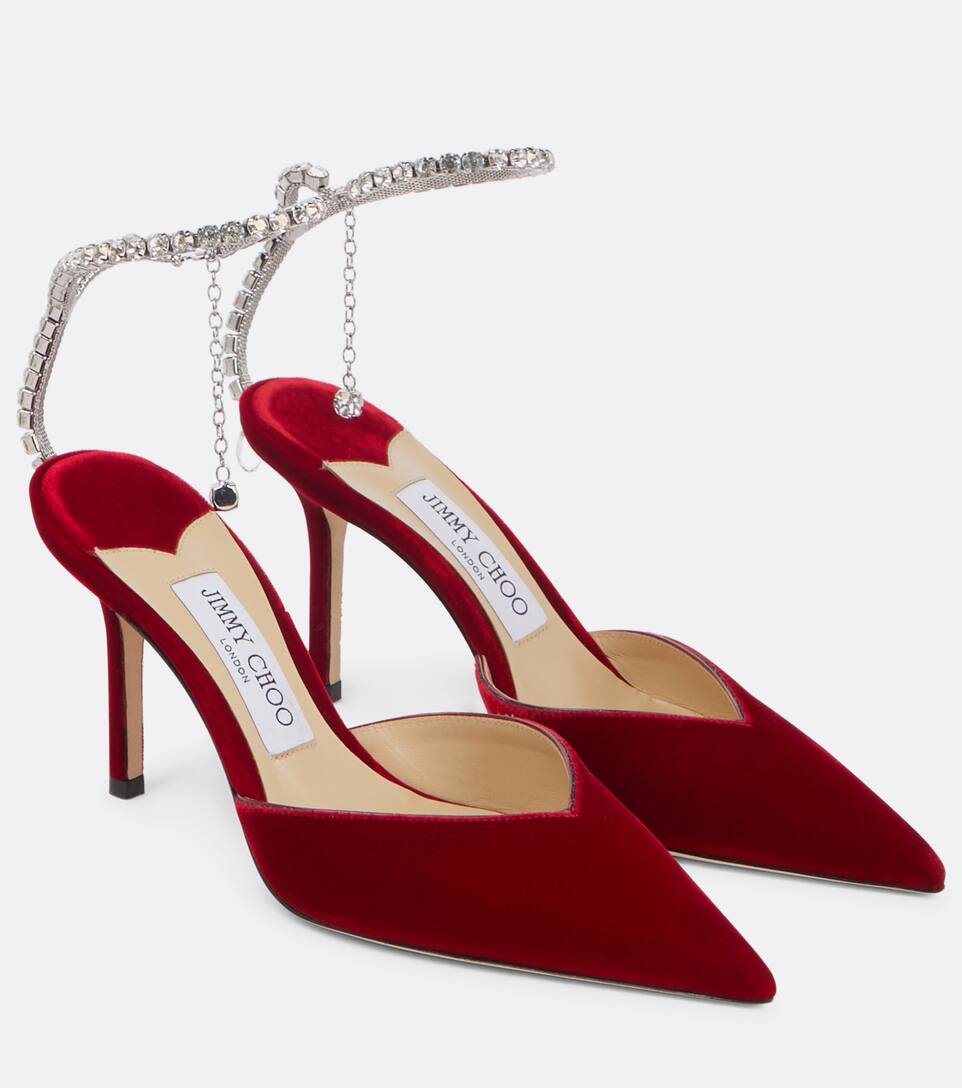 Jimmy Choo Saeda 85 velvet pumps Mytheresa