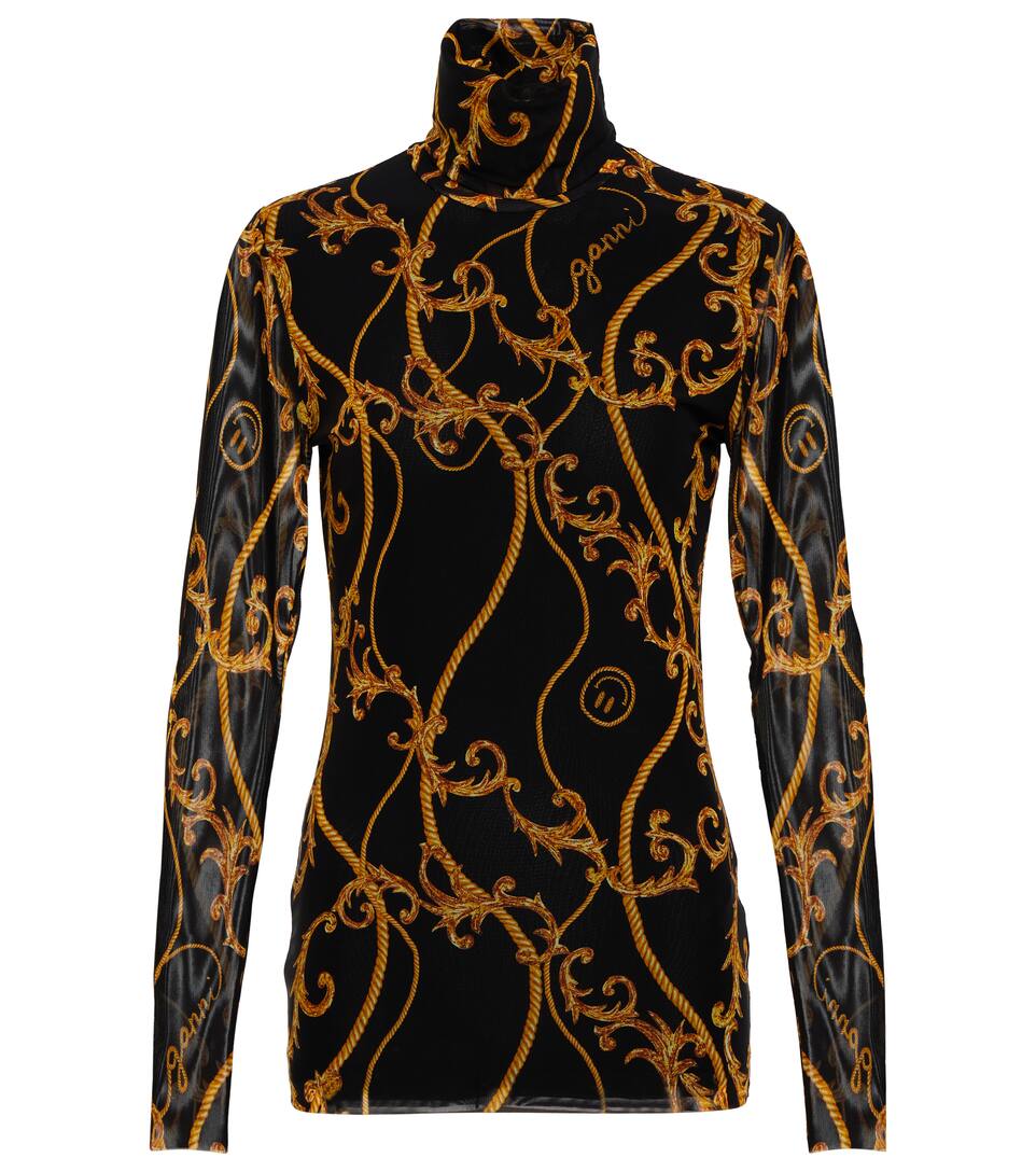 ganni mesh turtleneck