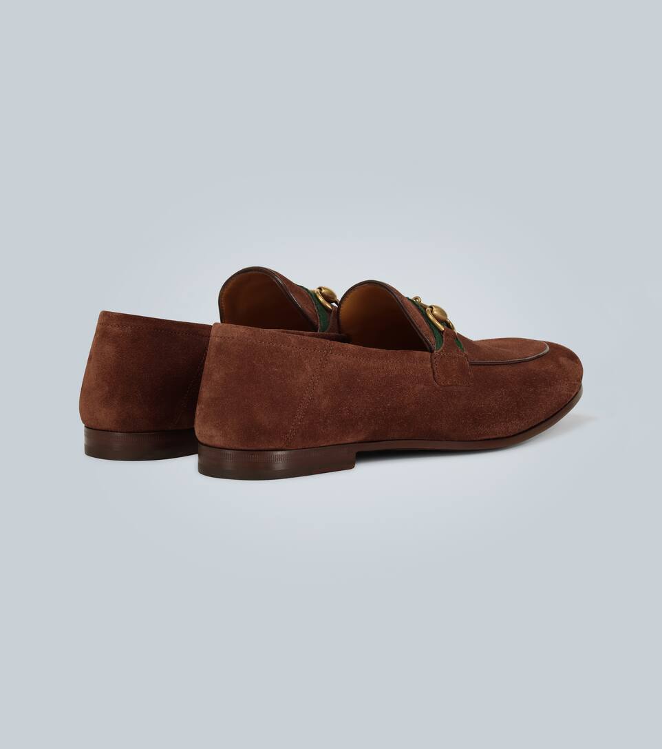 GUCCI Suede horsebit loafers with Web,P00436282