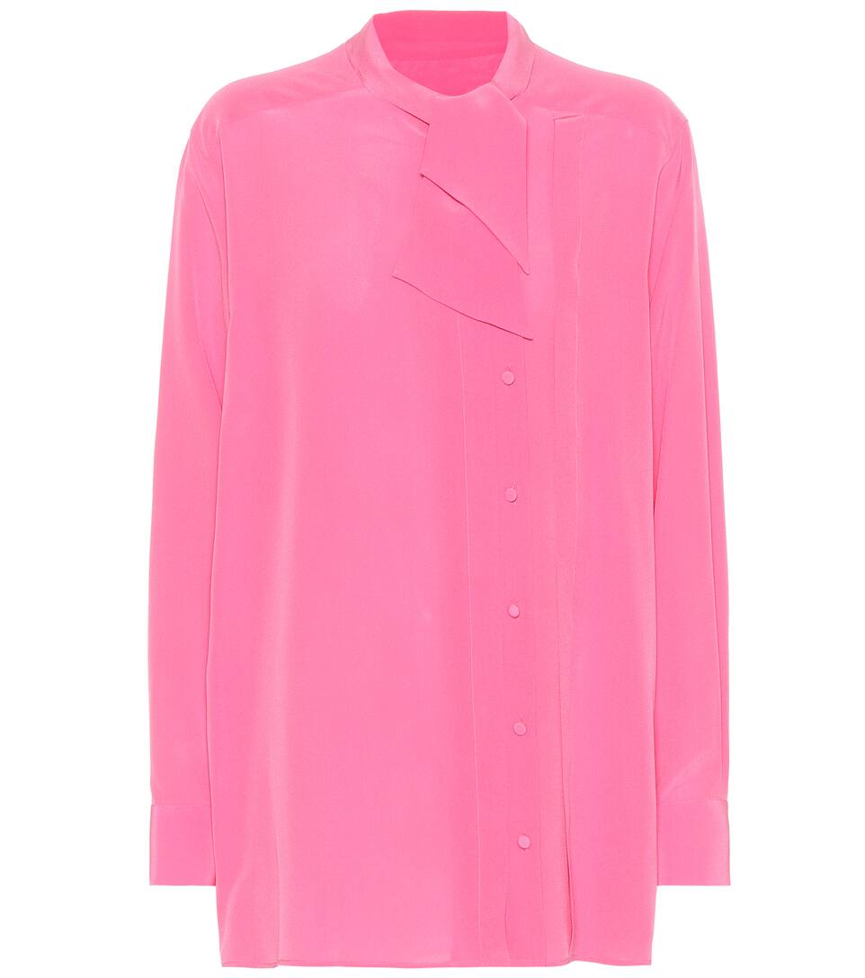 silk-georgette blouse in pink
