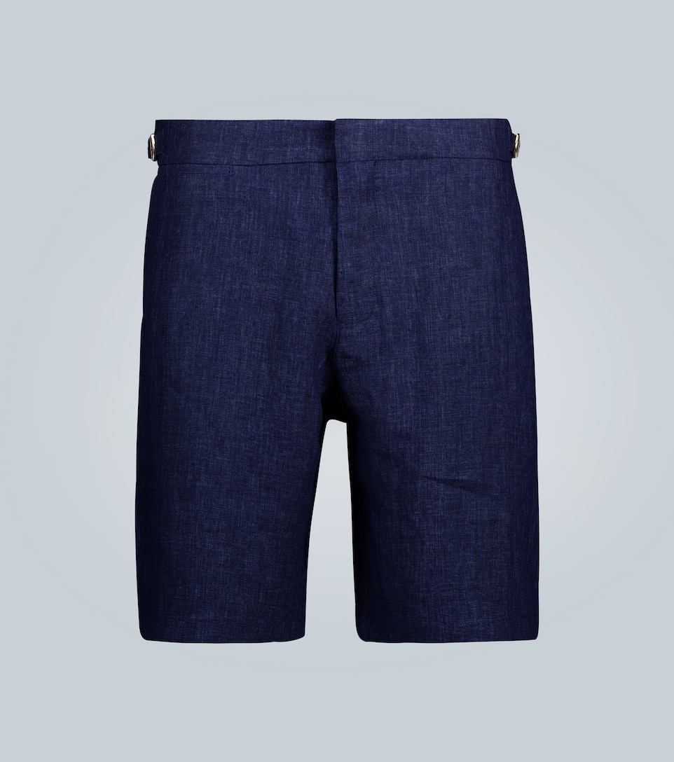Orlebar Brown Bulldog Slim-fit Straight-leg Stretch-linen And Lyocell-blend Shorts In Blue