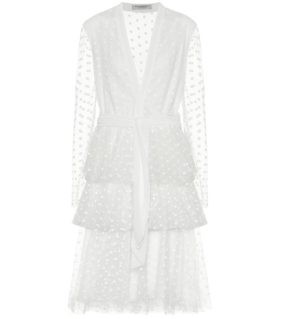 white tulle midi dress