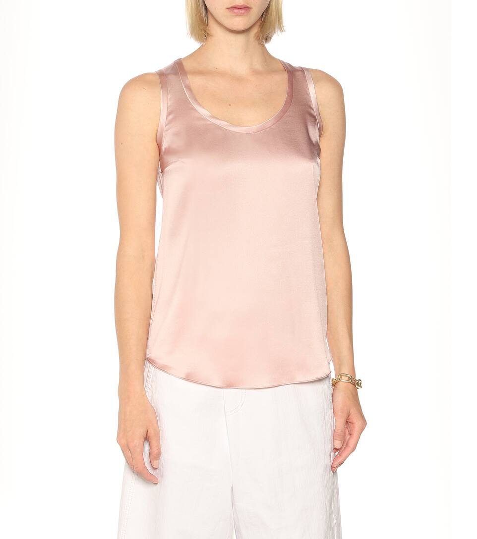 silk satin sleeveless tops