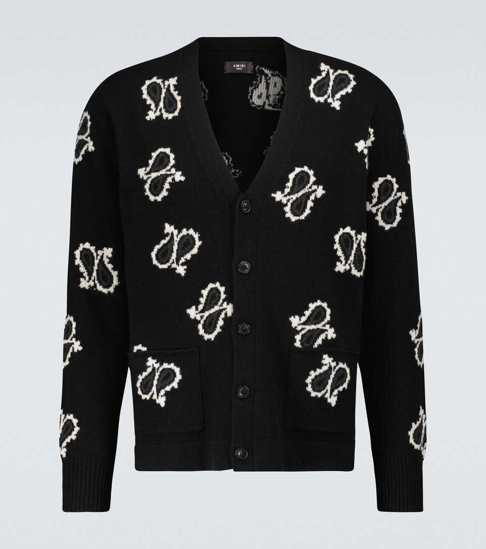 Paisley jacquard cashmere cardigan 