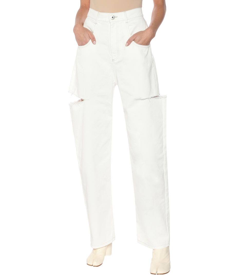 High-rise cutout straight jeans 