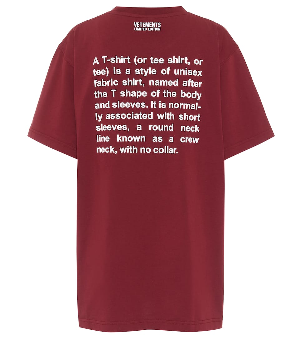 Vetements t shirt definition clearance