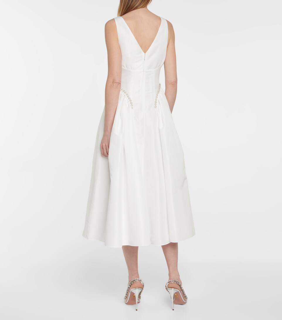 Self-Portrait - Crystal-embellished taffeta midi dress | Mytheresa