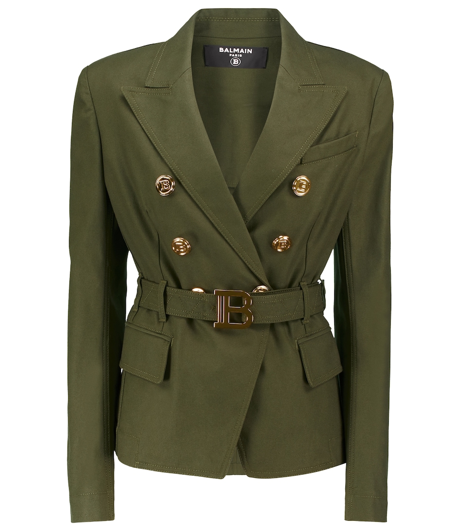 balmain double breasted coat