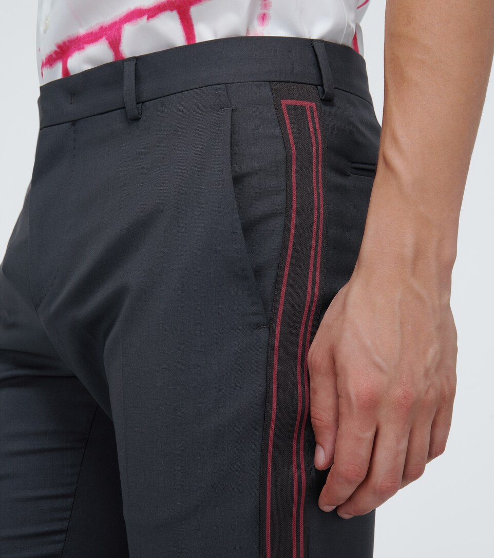 Valentino Side-Striped Pants - Black - Straight-Leg Pants