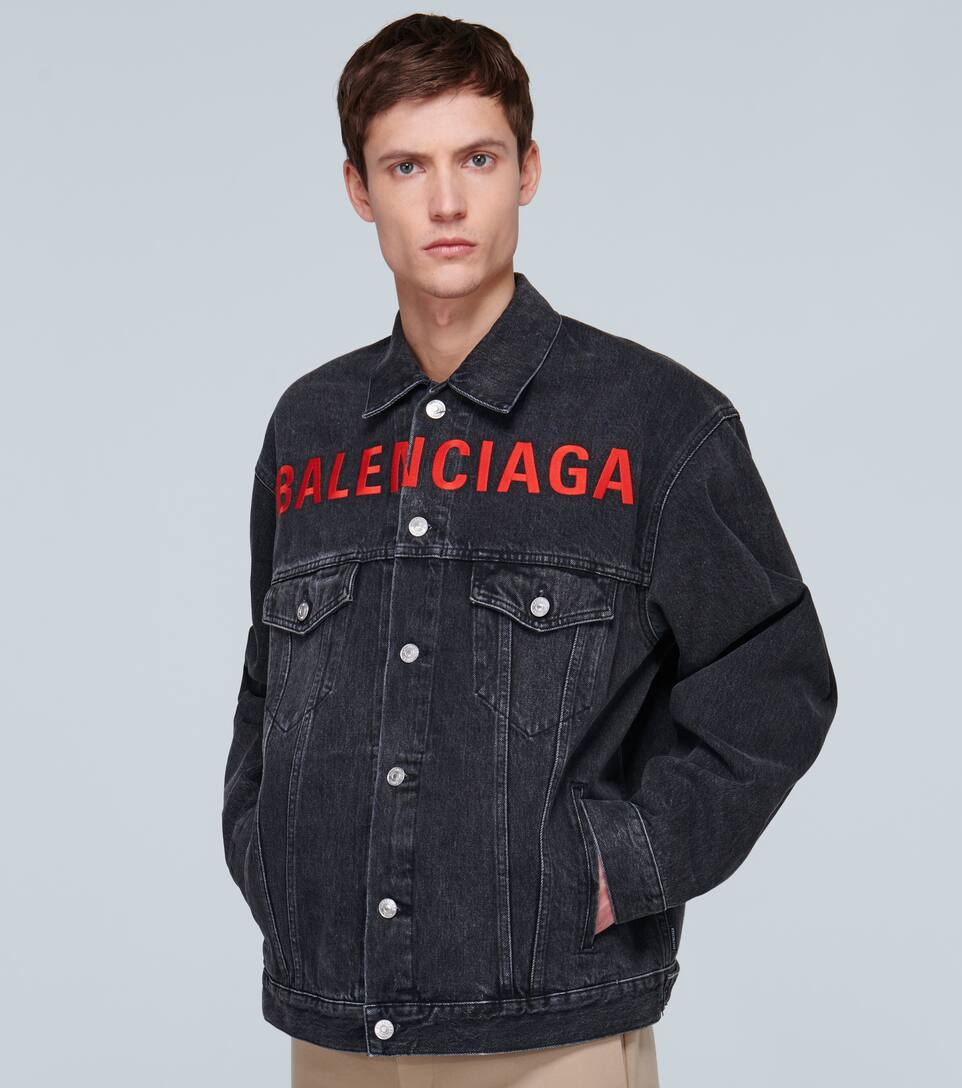 BALENCIAGA Oversized logo-embroidered jacket,P00455941