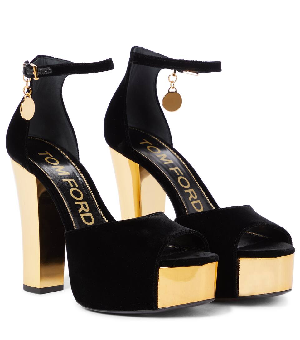 Velvet platform shoes Clearance