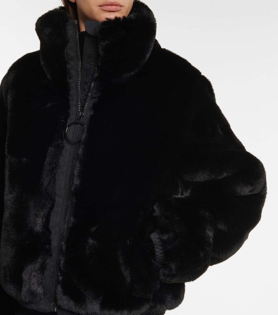black fur ski jacket