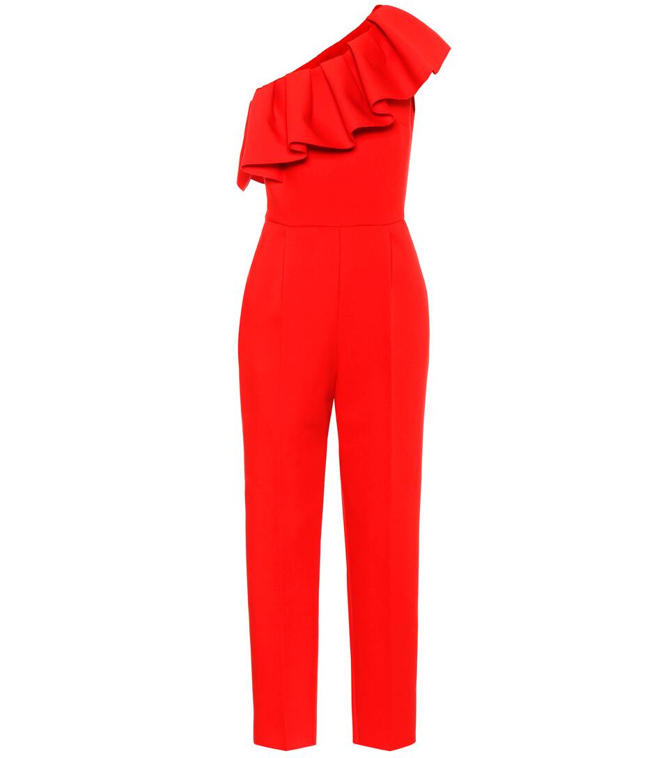red one sleeve jumpsuit
