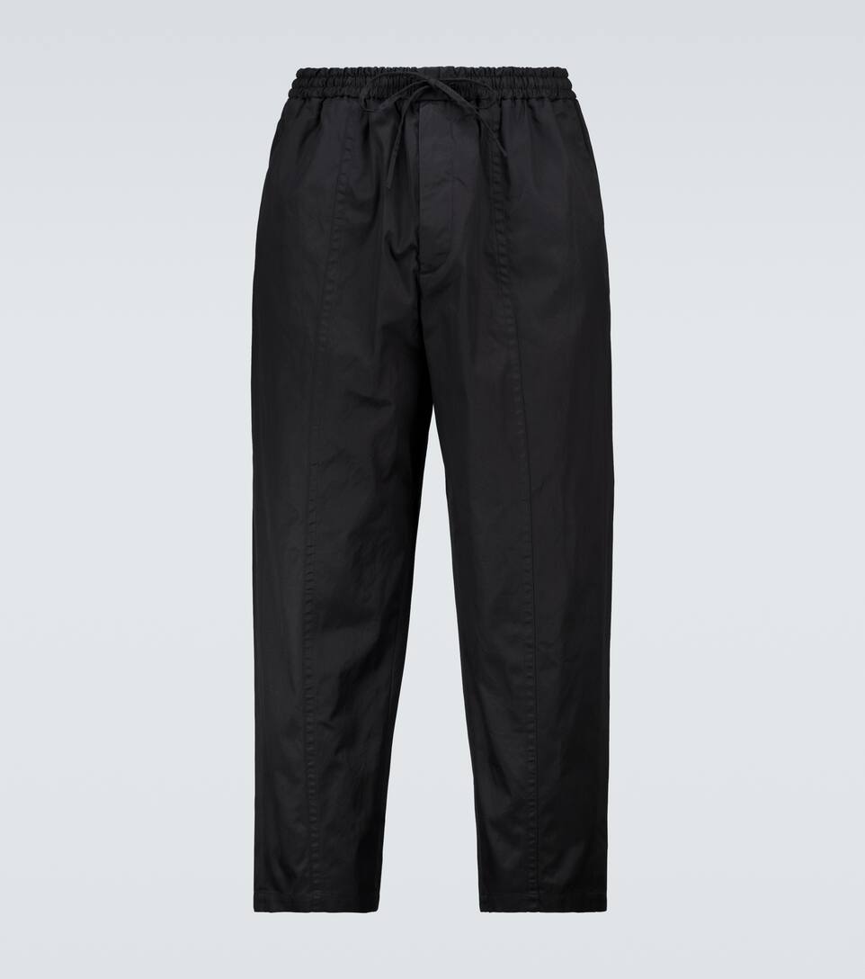 Black cotton drawstring pants clearance