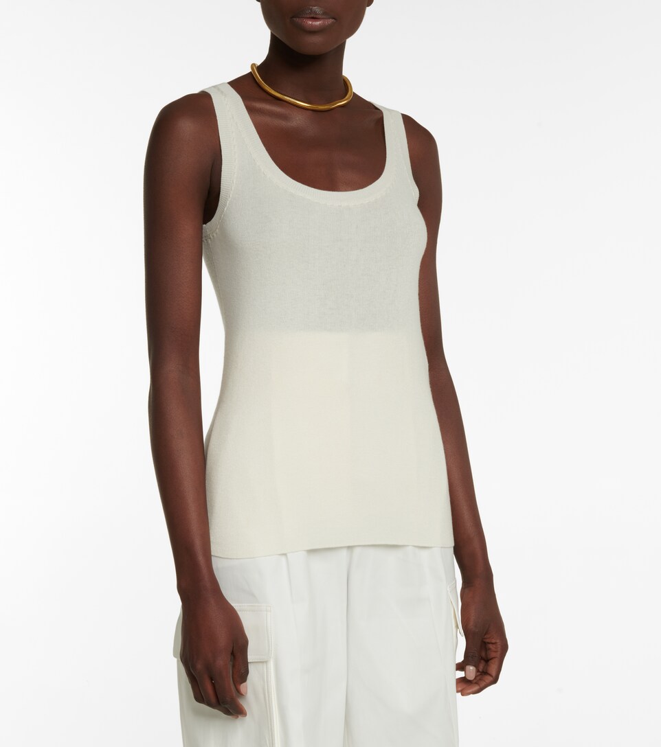 Max Mara - Plava silk and cashmere tank 