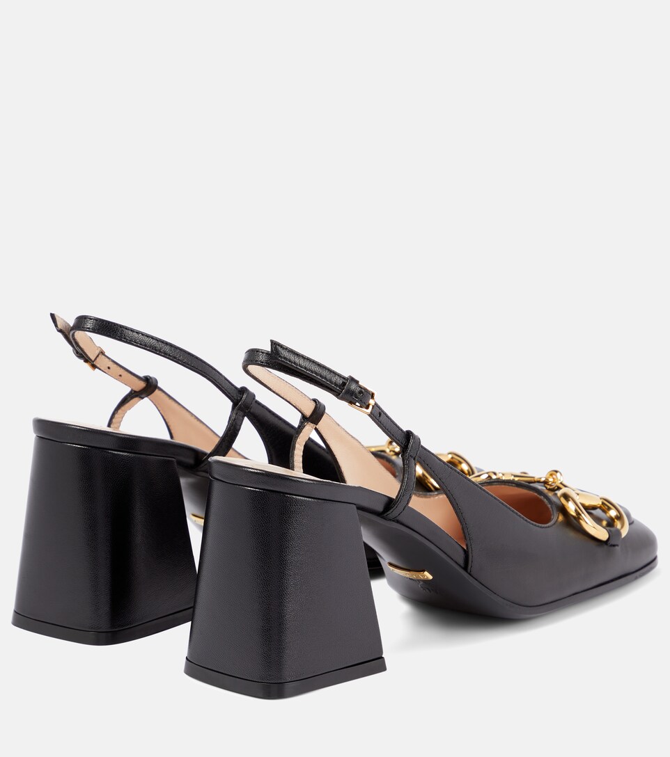 gucci leather slingback pump