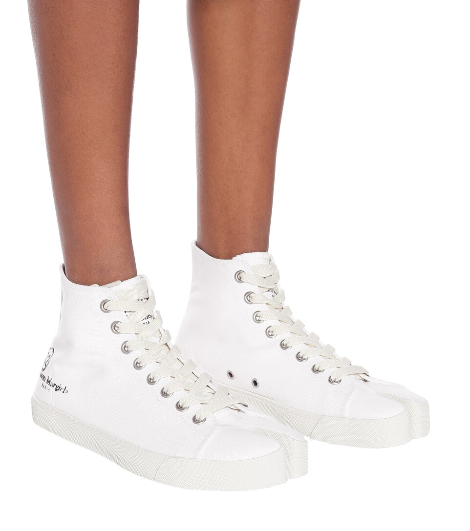 canvas mid top sneakers