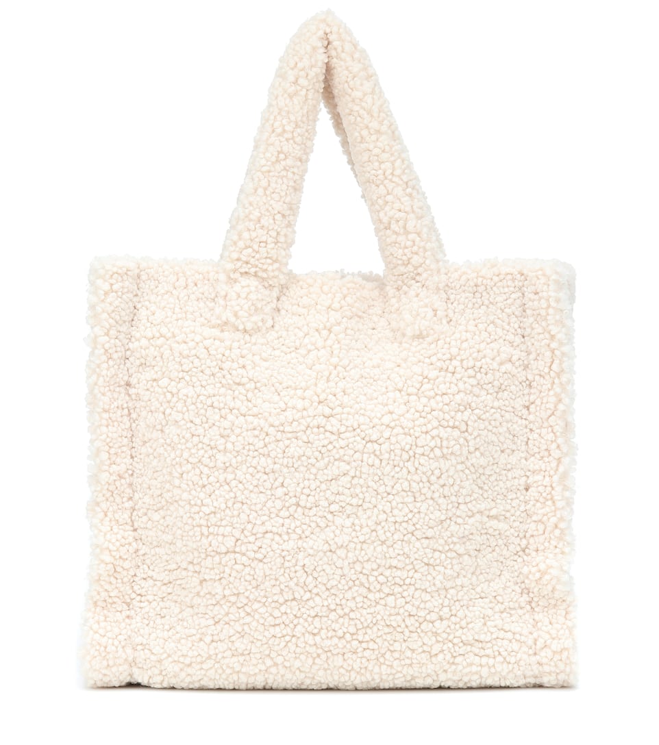 shearling tote bag
