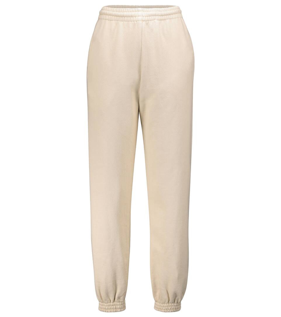 white cotton track pants