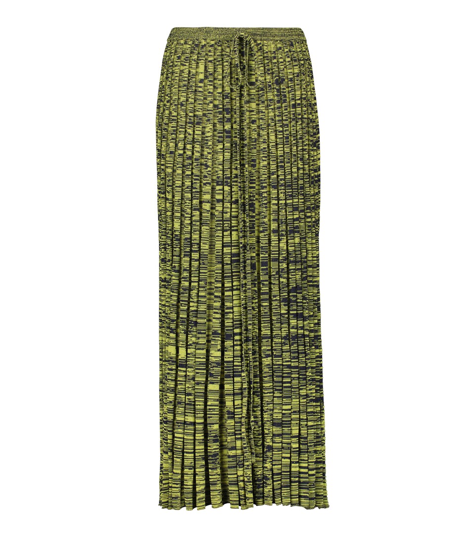 Space-dyed pleated maxi skirt 