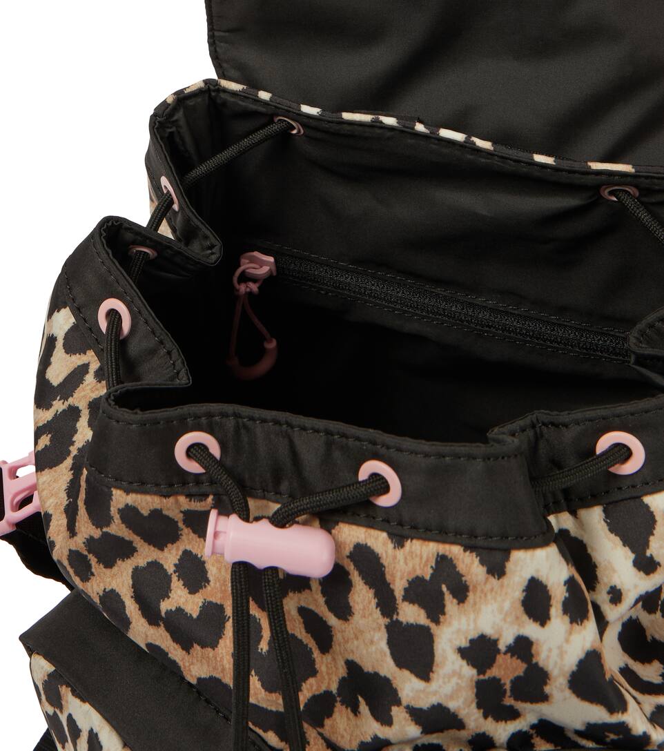 ganni backpack leopard