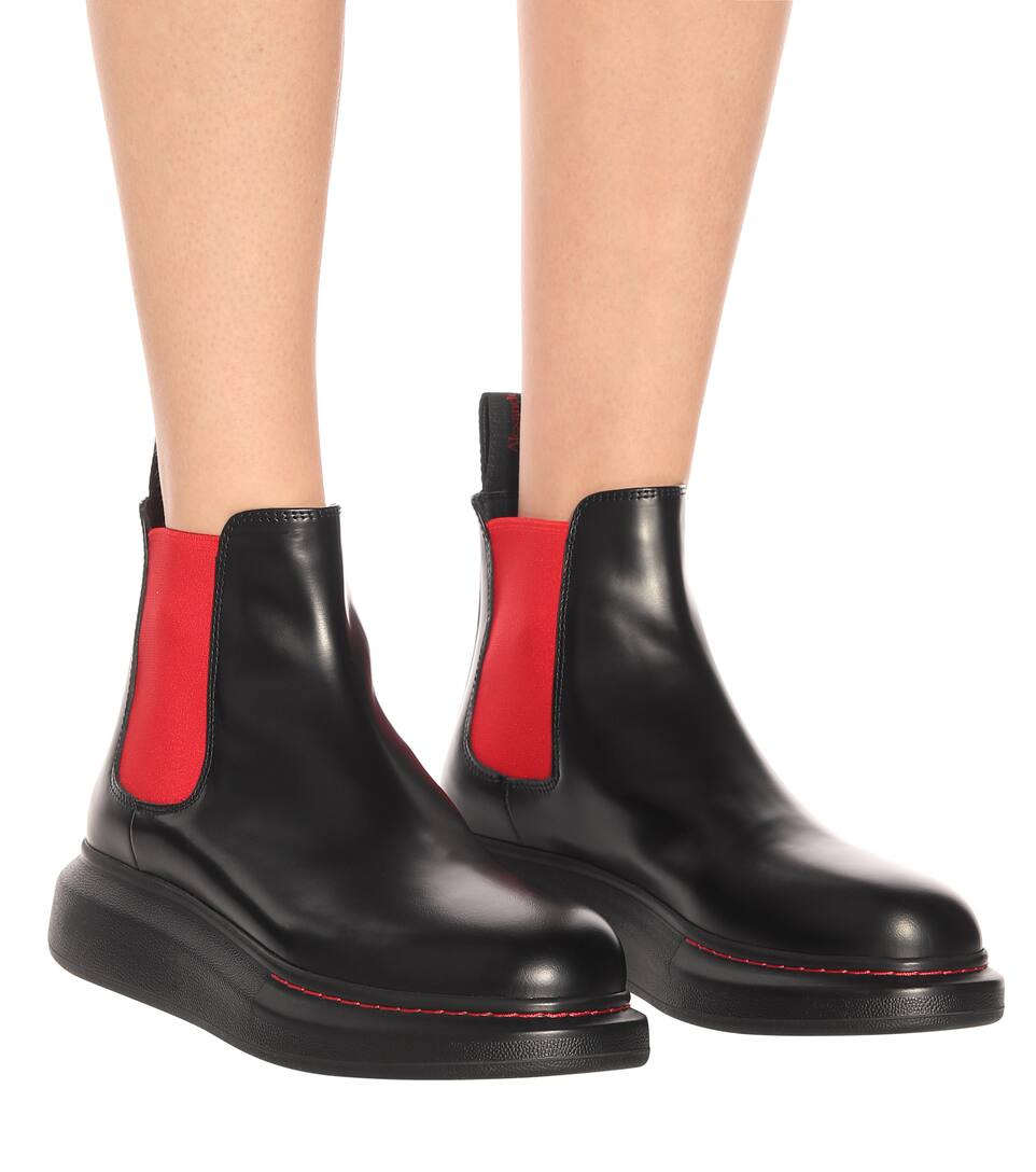 alexander mcqueen leather ankle boots