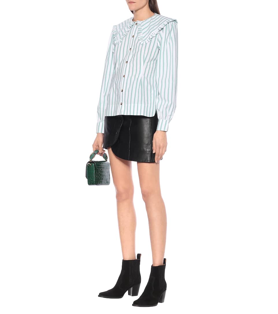 GANNI Feathery striped cotton shirt