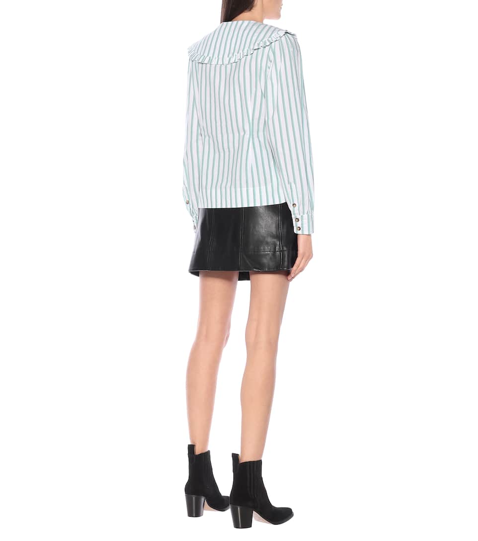GANNI Feathery striped cotton shirt