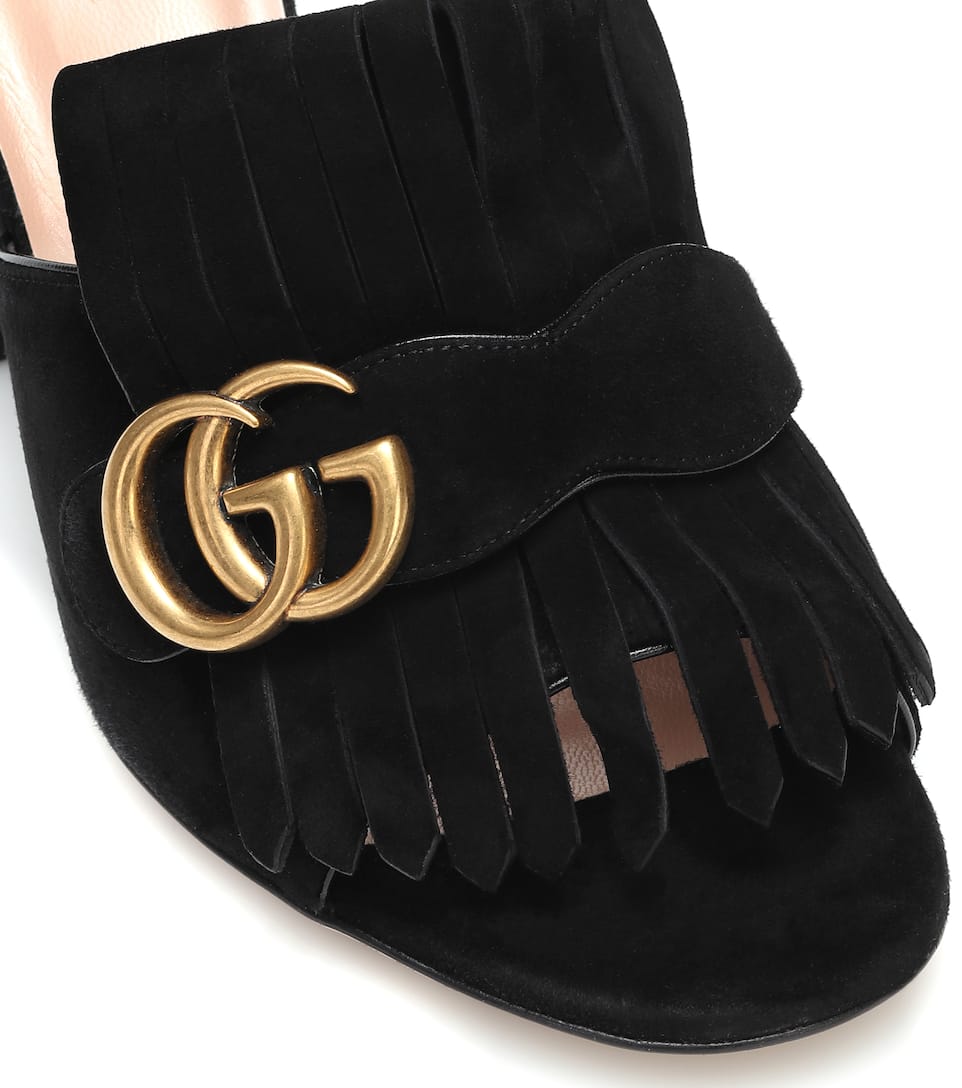 gucci marmont suede sandals