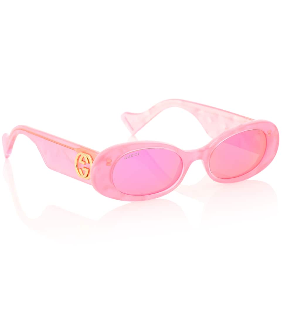 Gucci pink oval sunglasses clearance
