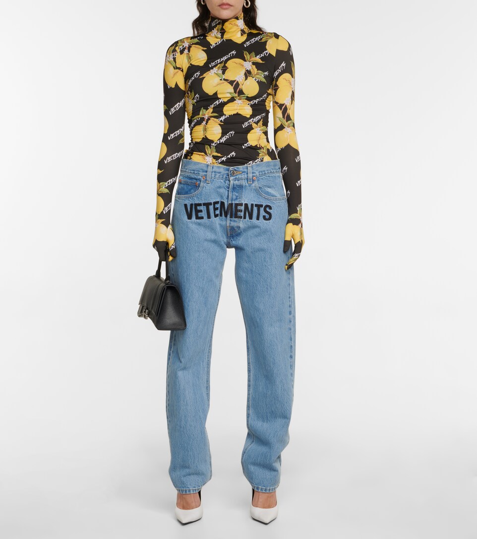 Vetements - Printed jersey turtleneck 