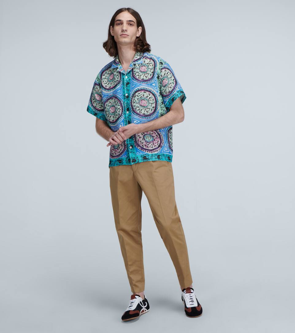 JW ANDERSON PRINTED SHORT-SLEEVED LINEN SHIRT,P00450469