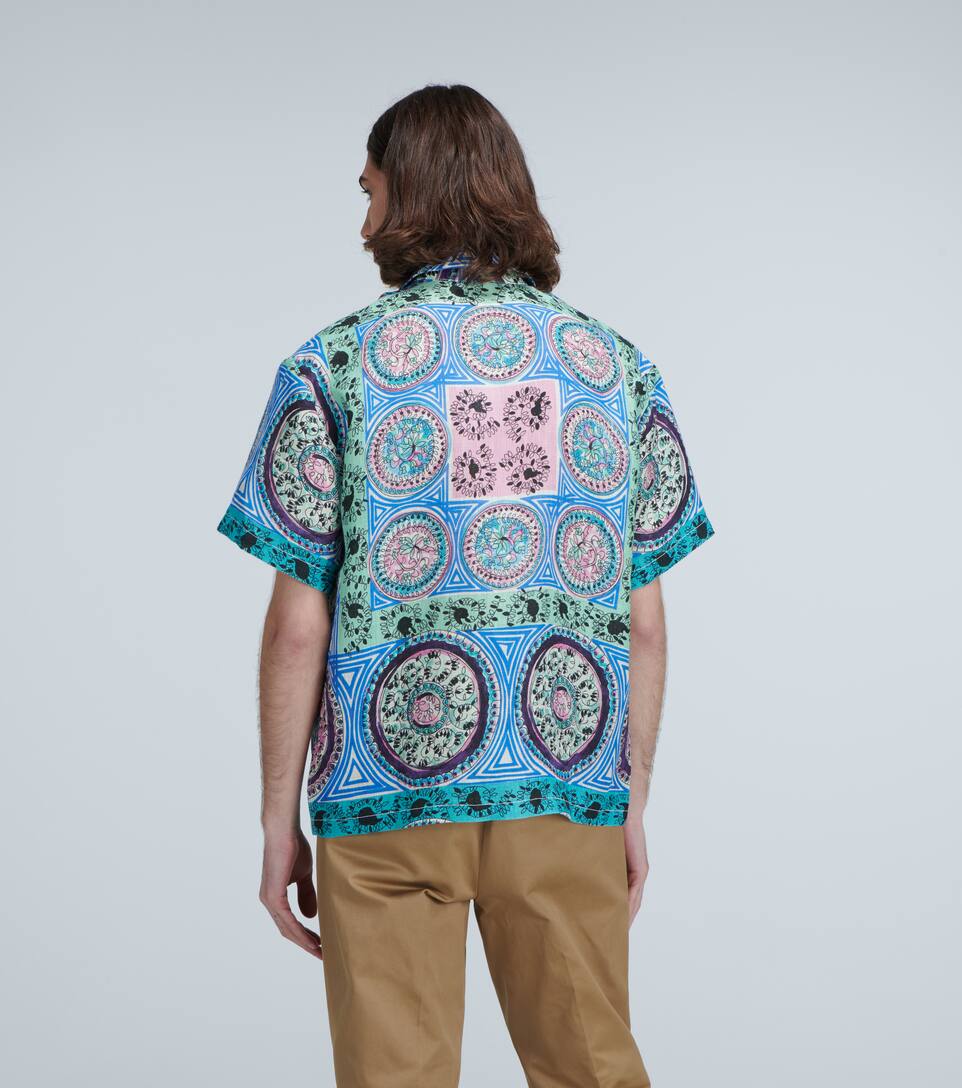 JW ANDERSON PRINTED SHORT-SLEEVED LINEN SHIRT,P00450469