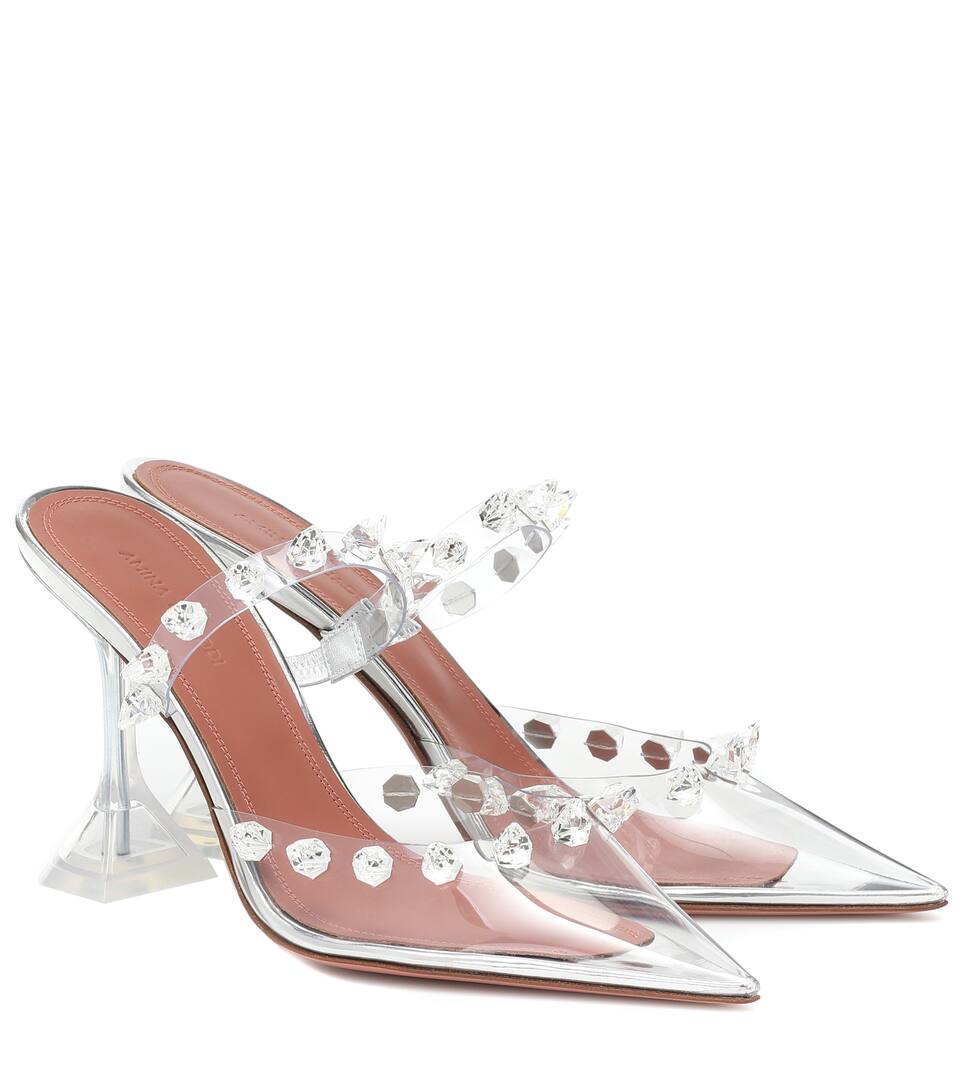 amina muaddi transparent shoes
