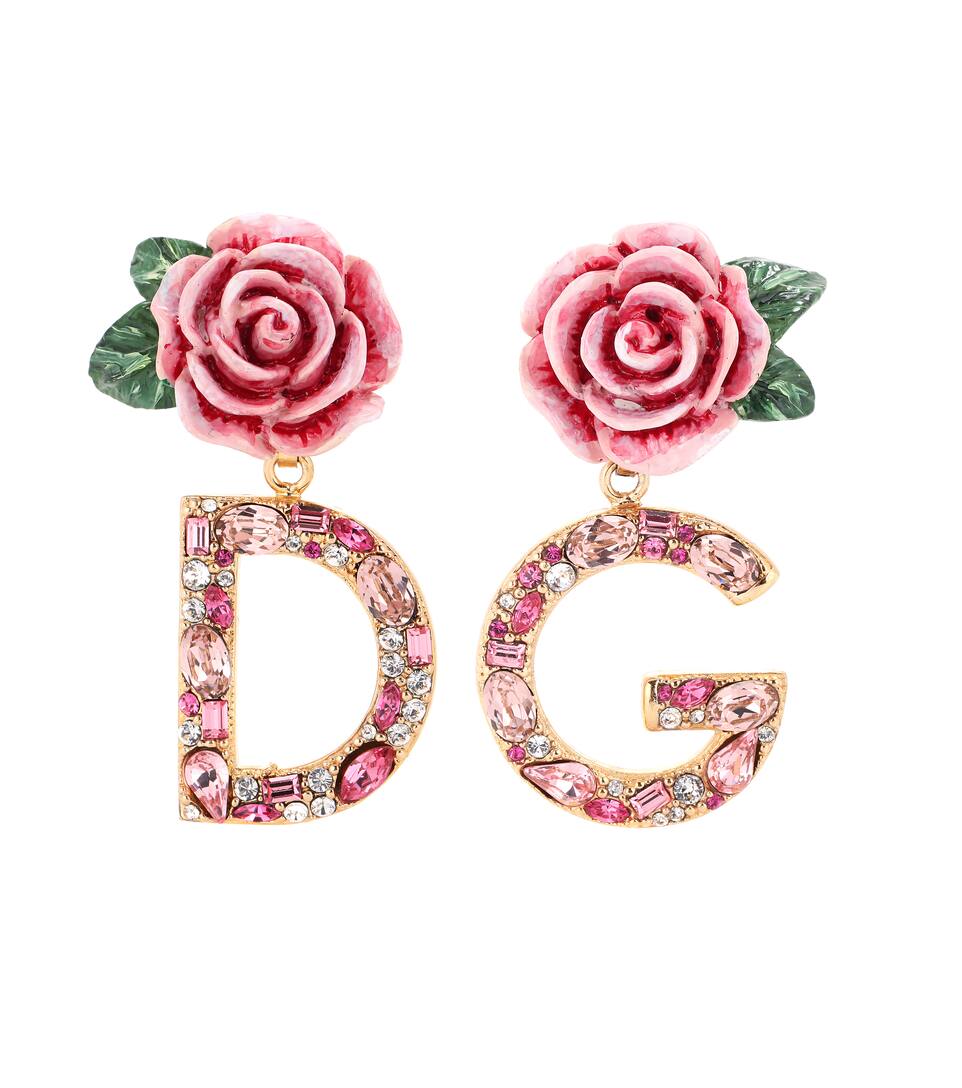 Crystal Embellished Clip On Earrings Dolce Gabbana Mytheresa