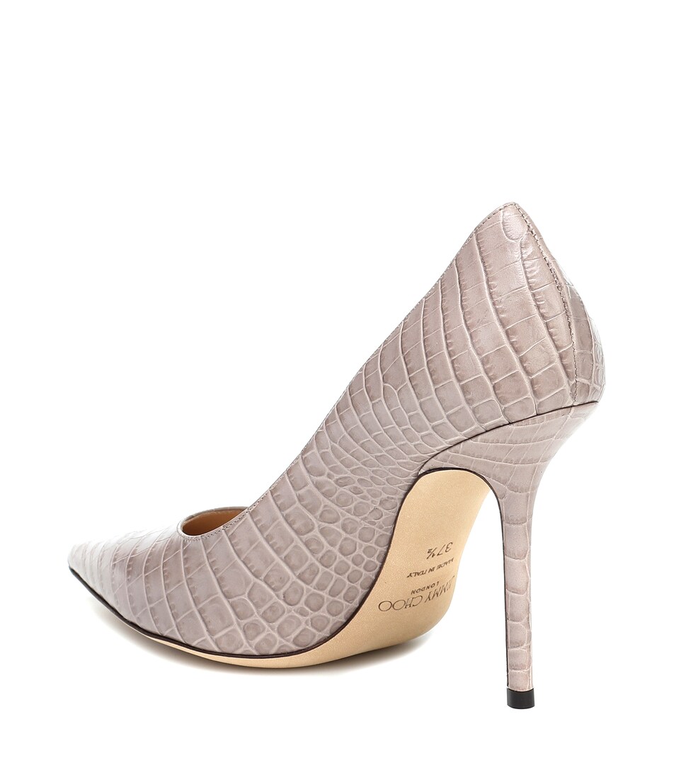 Love 100 Croc-Effect Leather Pumps 