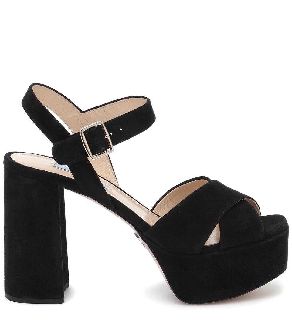 prada suede platform sandals