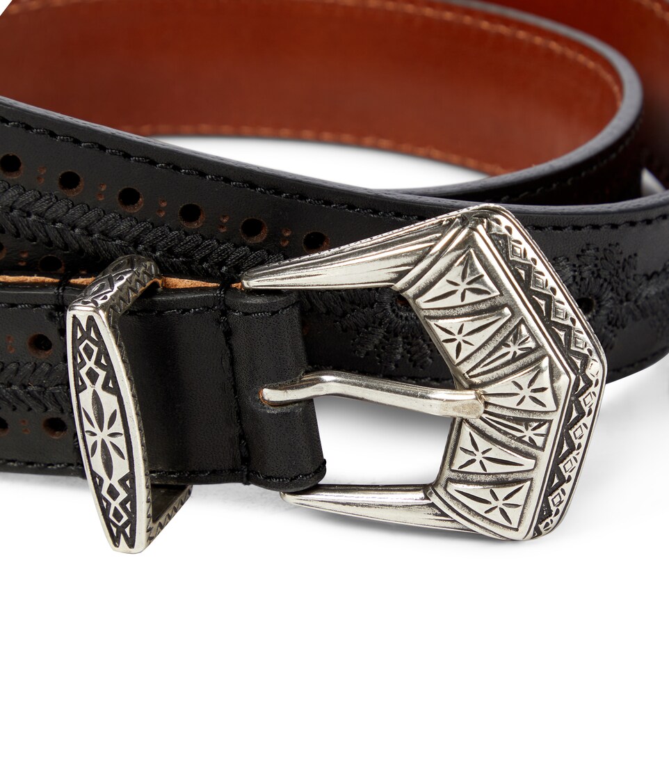 Etro - Embroidered leather belt | Mytheresa