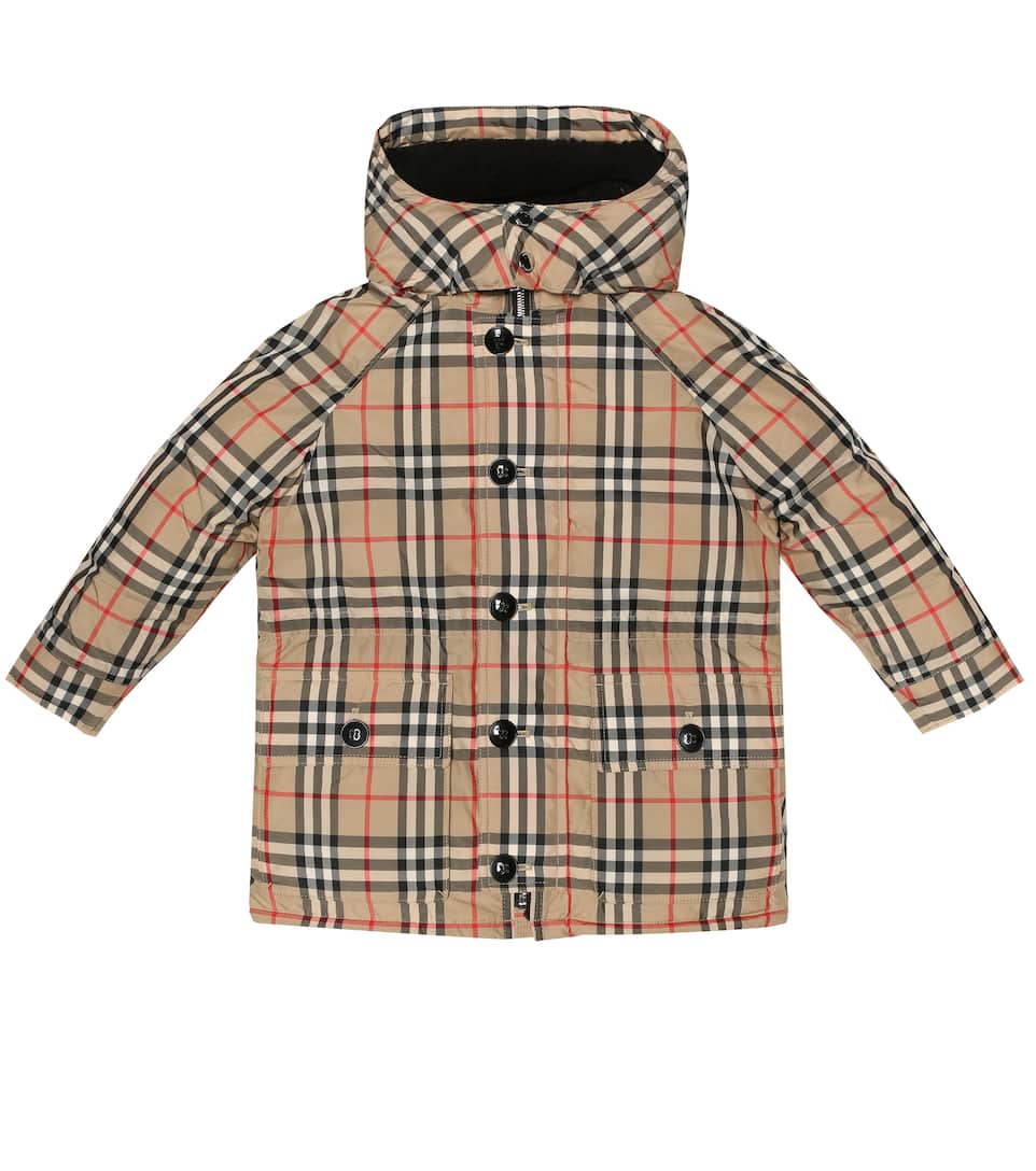 Click to view more detailed imagery on our partner's website Burberry Girls' Vintage Check Down-filled Hooded Puffer Jacket - Little Kid, Big Kid In Beige