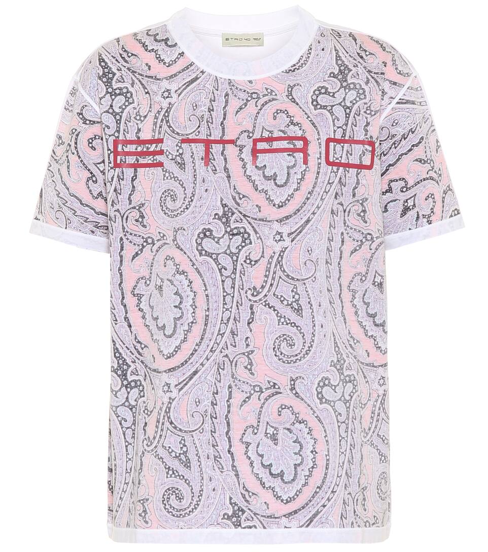 Click to view more detailed imagery on our partner's website Etro Paisley Print Cotton T-shirt In Pink