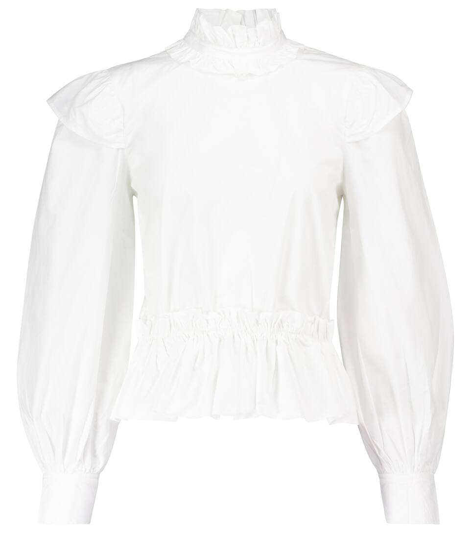 Cotton ruffle blouse clearance