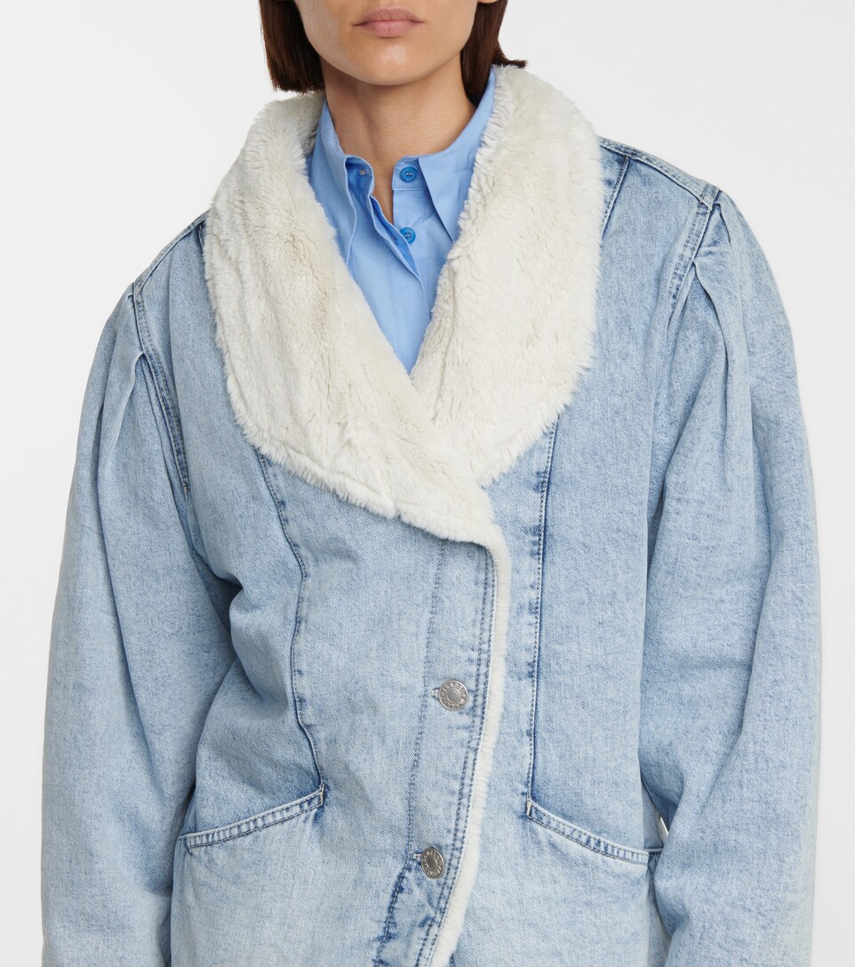 Dipauline denim and faux fur jacket 