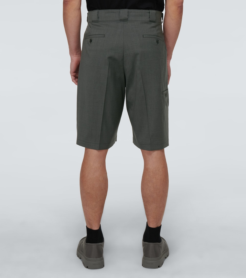 Tailored wool poplin bermuda shorts 