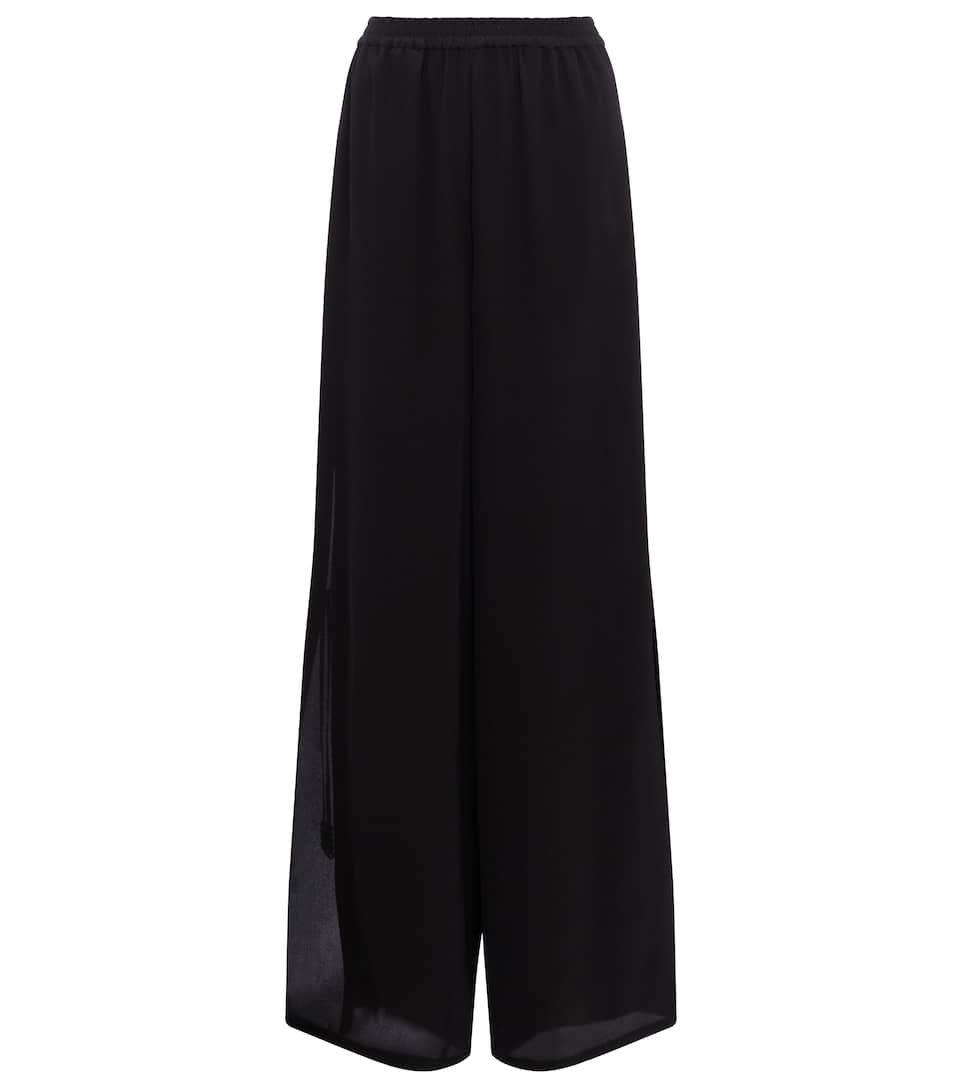 Black silk palazzo pants clearance