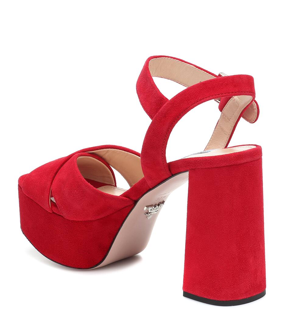 prada red platform sandals