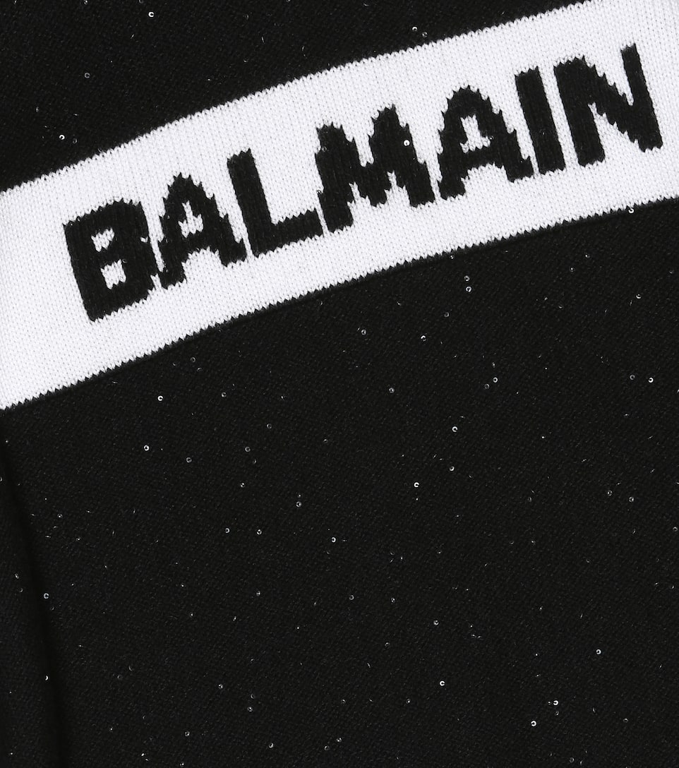 Balmain Kids Logo sequined wool blend sweater | Mytheresa Balmain Logo wool blend sweater | Mytheresa