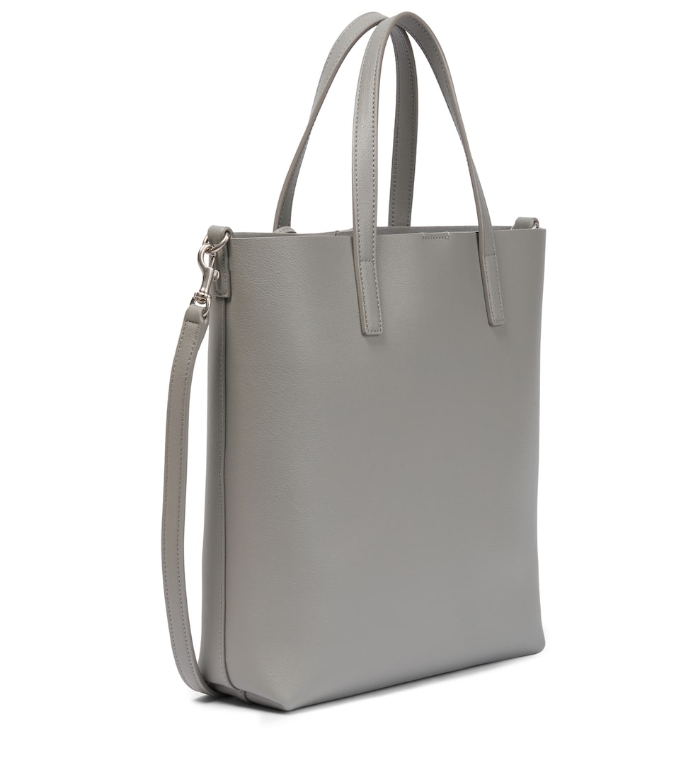 Grey leather tote clearance
