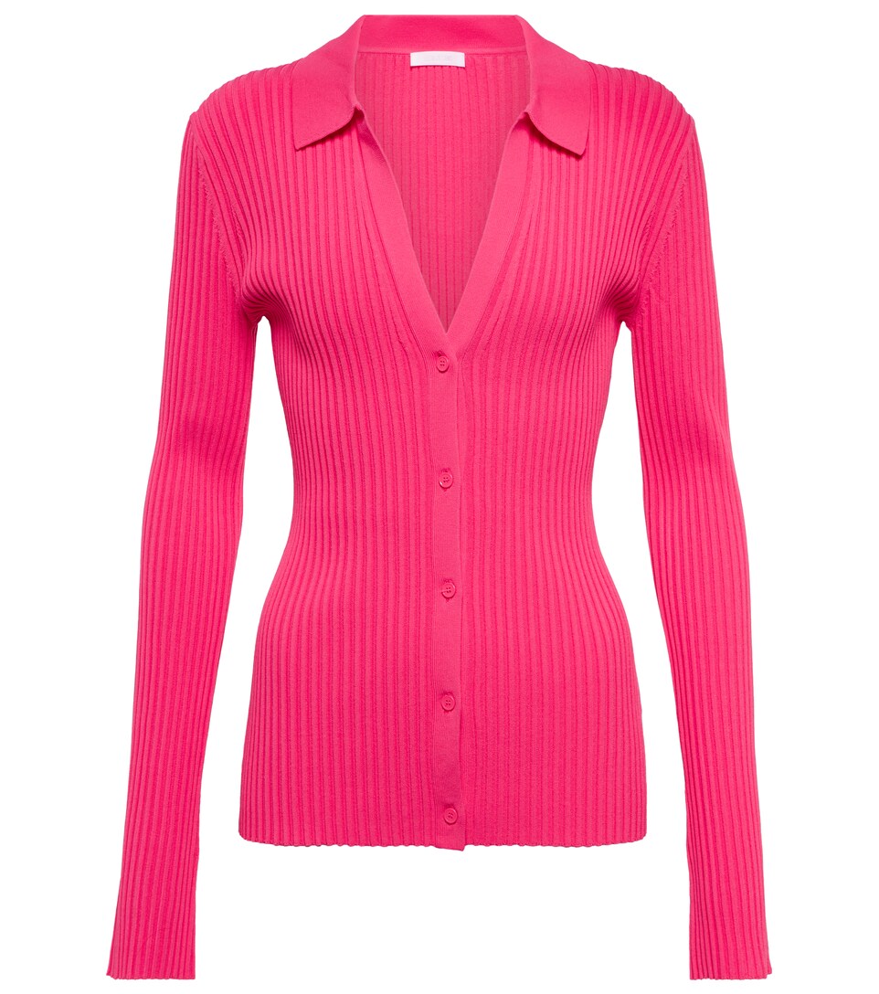 Helmut Lang - Ribbed-knit polo cardigan 