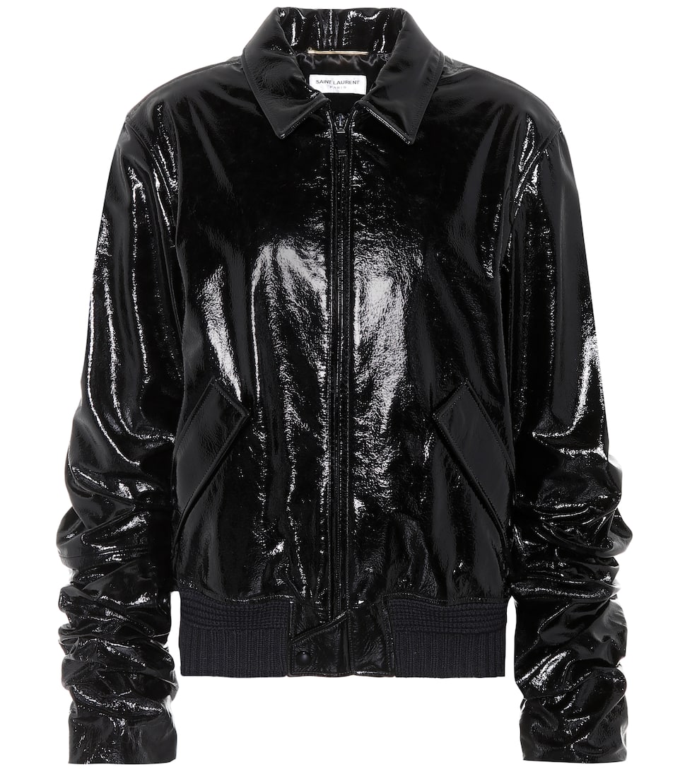 Saint Saint Lackleder Jacke Laurent Lackleder Aus Laurent Jacke Laurent Saint Aus gx1q6wwO